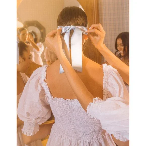 Hill House Athena White Sheer Swiss Dot Nap Mini Dress - Picture 13 of 13